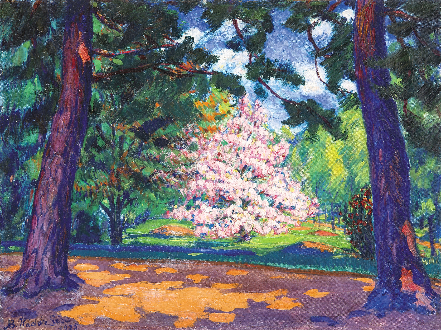 Kádár Géza (1878-1952) Blossoming Chestnut Tree, 1925