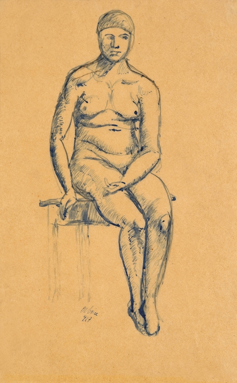Orbán Dezső (1884-1987) Modell a széken, 1917