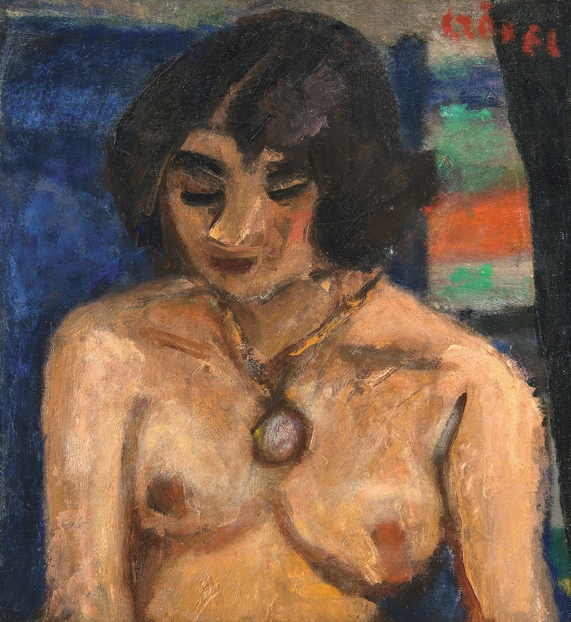 Czóbel Béla (1883-1976) Female Nude with a Medallion, around 1930