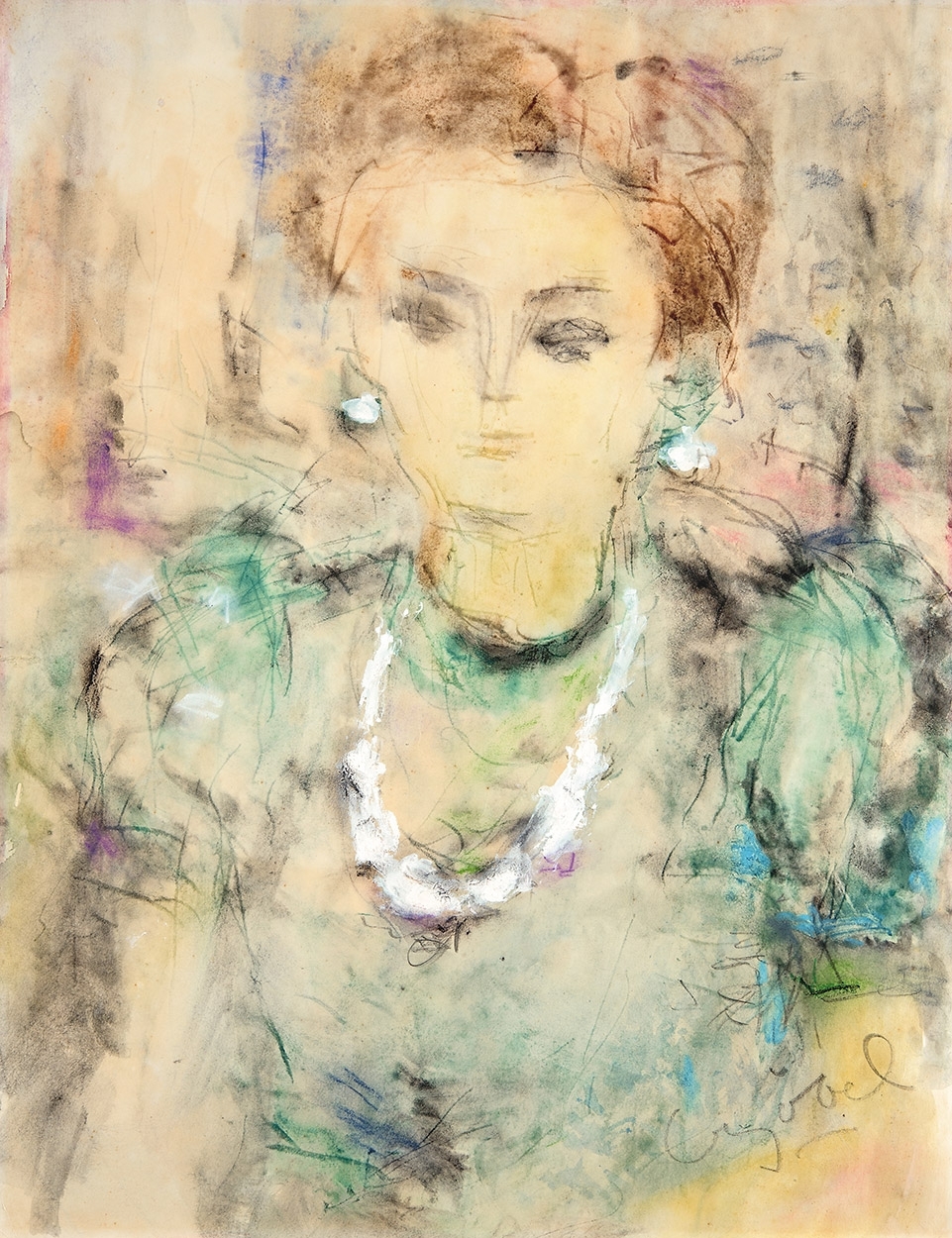 Czóbel Béla (1883-1976) Woman with Pearls