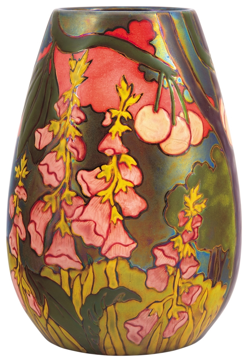 Zsolnay Vase with Cherry Tree, Zsolnay, 1906