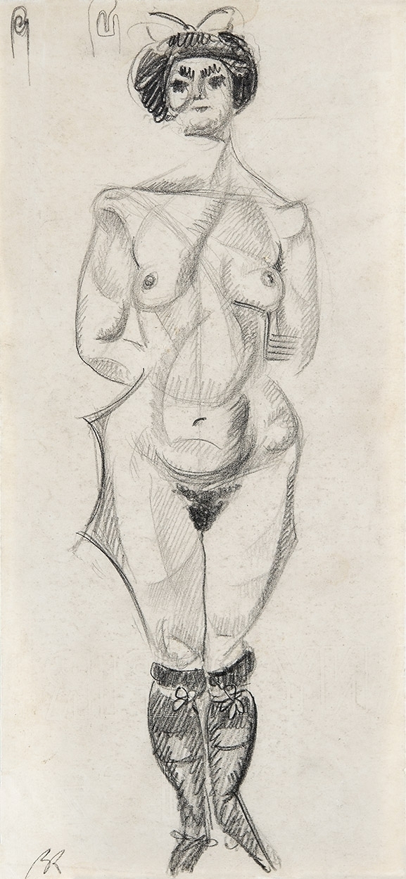 Berény Róbert (1887-1953) Female Nude Wearing Stockings, around 1911