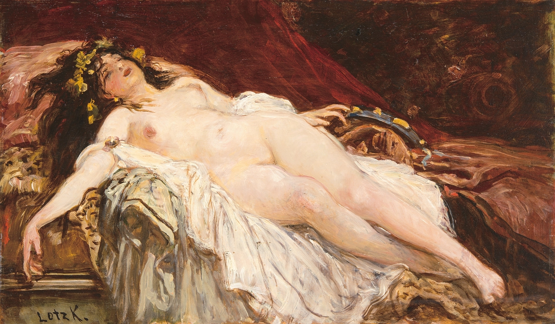 Lotz Károly (1833-1904) Dream (Sleeping Bacchante)