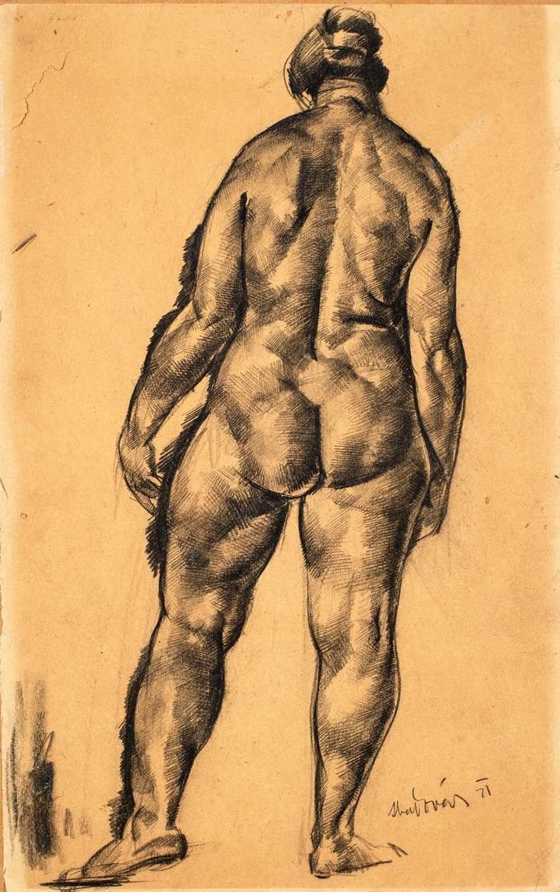 Aba-Novák Vilmos (1894-1941) Standing female nude, 1921