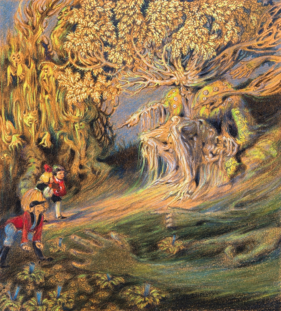 Jaschik Álmos (1885-1950) Az erdő ítélkezik (Illusztráció Maurice Maeterlinck „Kék Madár” c. művéhez)