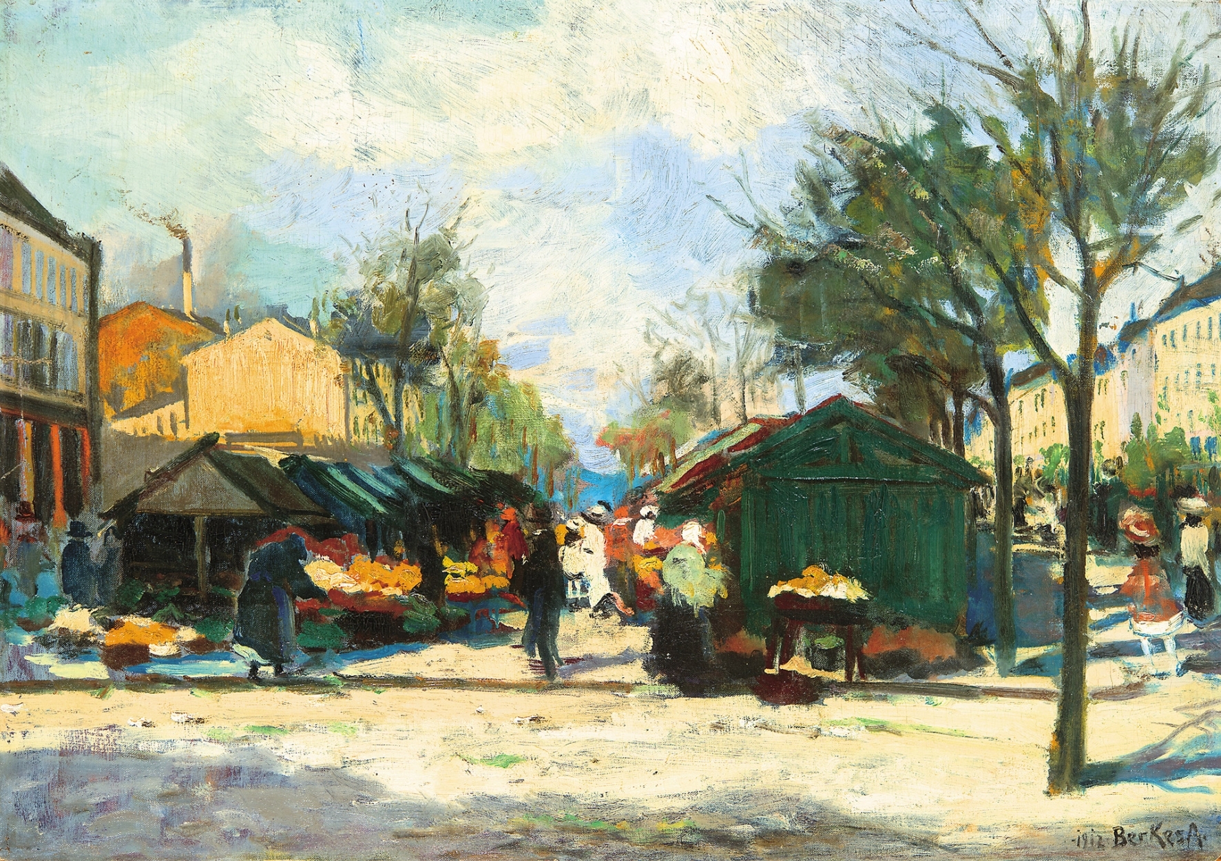 Berkes Antal (1874-1938) Market, 1912