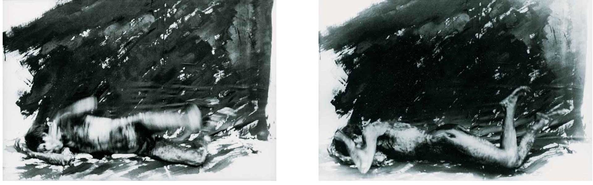 Hajas Tibor (1946-1980) Flesh-painting I. I/6 (Black) end (2); Flesh-painting I. I/6 (Black) end (2), 1978.07.27.