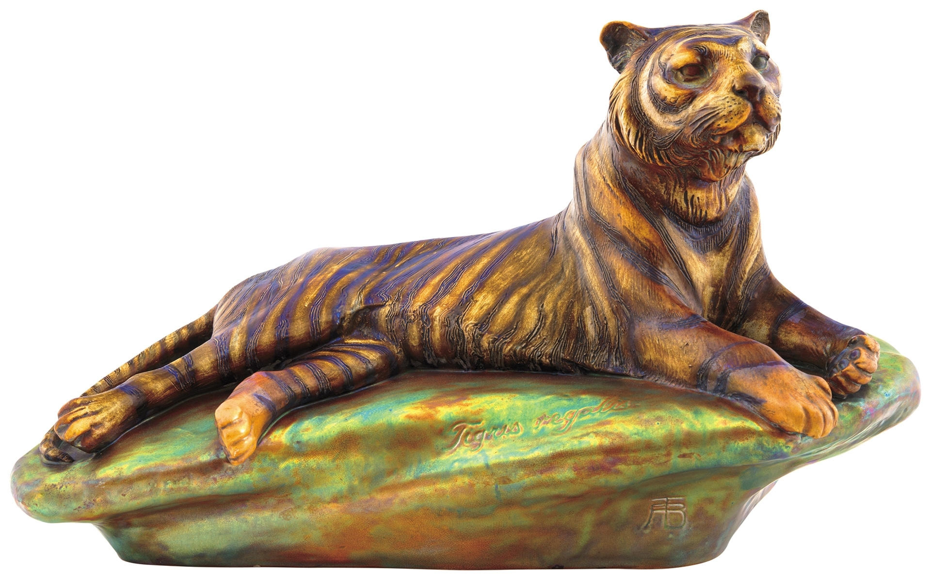 Zsolnay Plasztika, bengáli tigris, Zsolnay, 1900