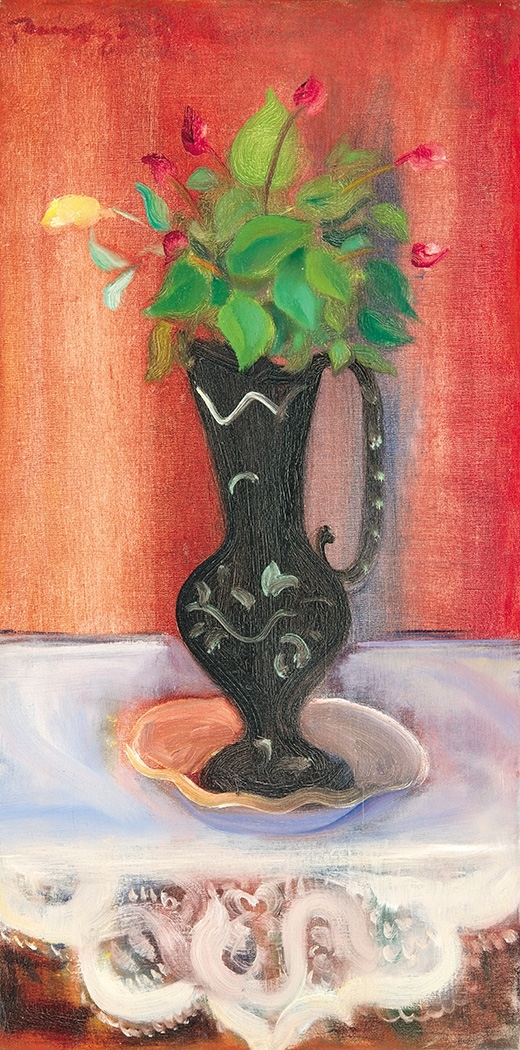 Márffy Ödön (1878-1959) Flower-buds in a Black Vase, around 1930