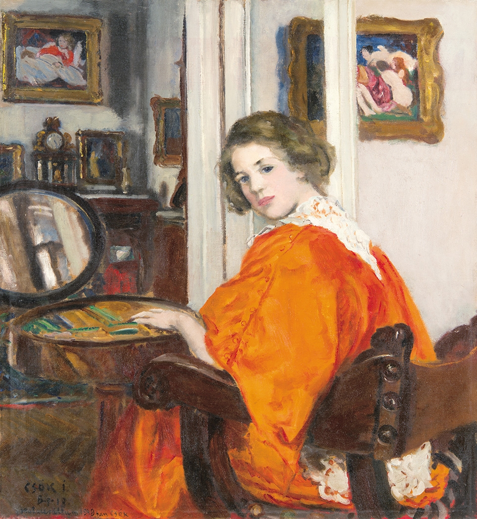 Csók István (1865-1961) Züzü in Front of the Mirror, 1918