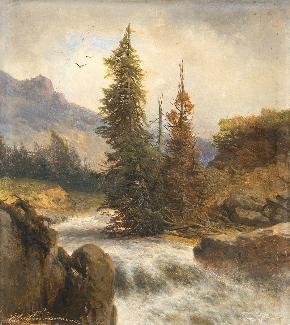 Zimmermann, Albert August (1808-1888) Waterfall in Zillertal