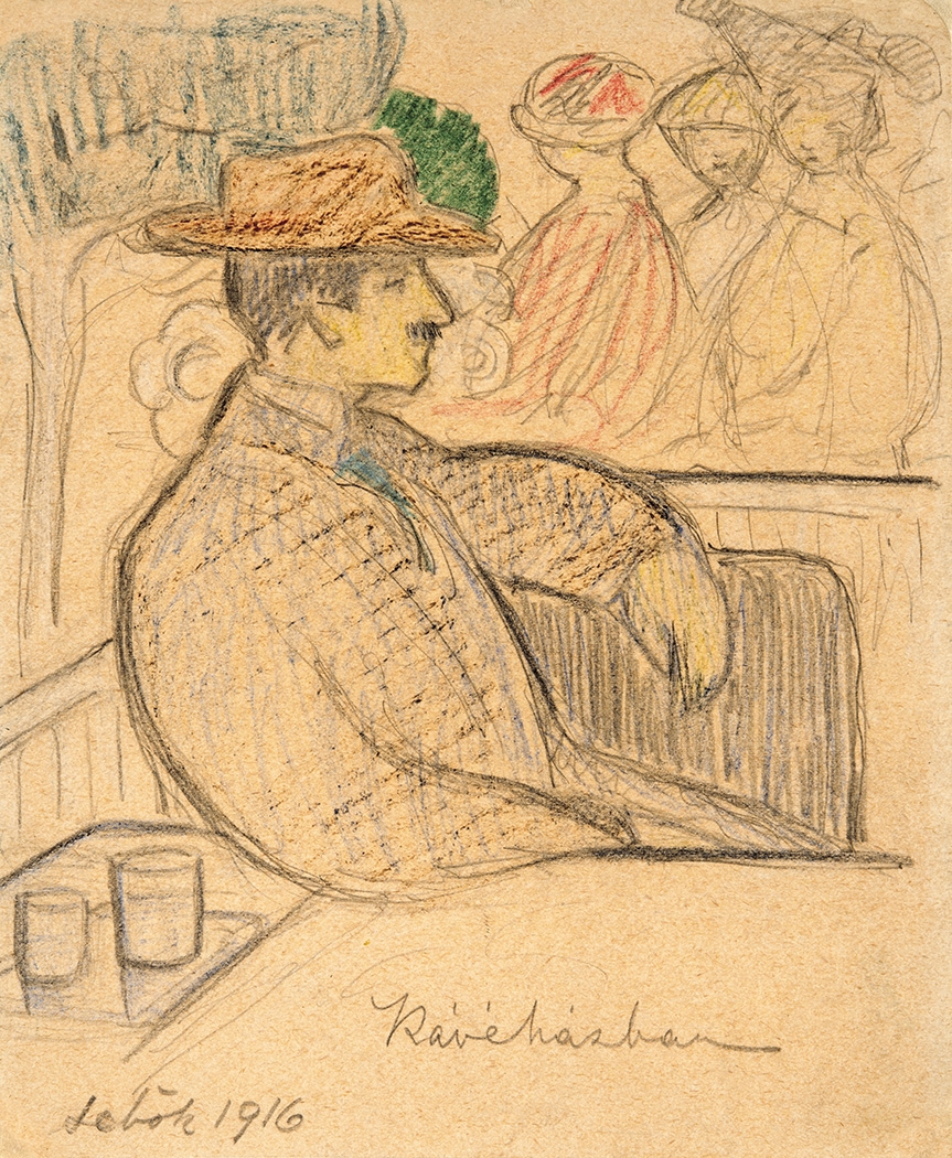 Sebők Margit 1879 - ? Kávéházban, 1916