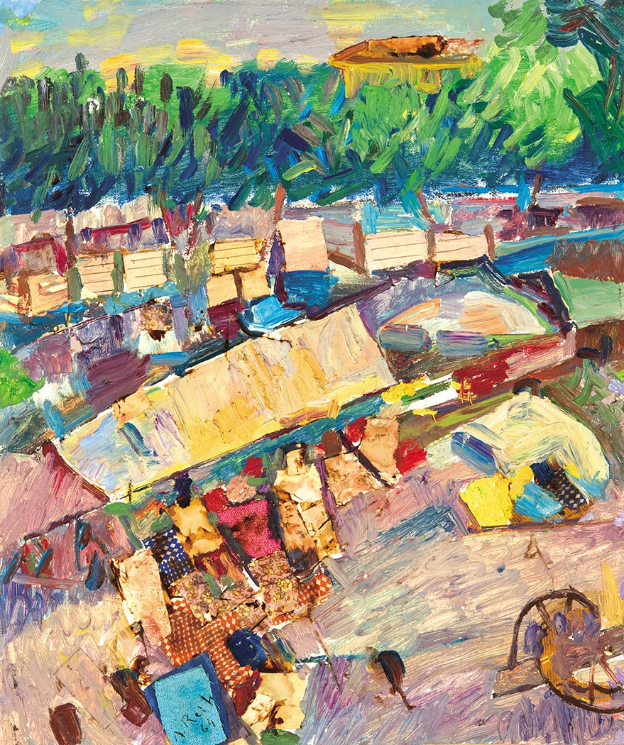 Réth Alfréd (1884-1966) Market in Tourettes-sur-Loup, 1964