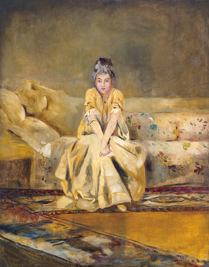 Tornai Gyula (1851-1928) Lady on the Sofa