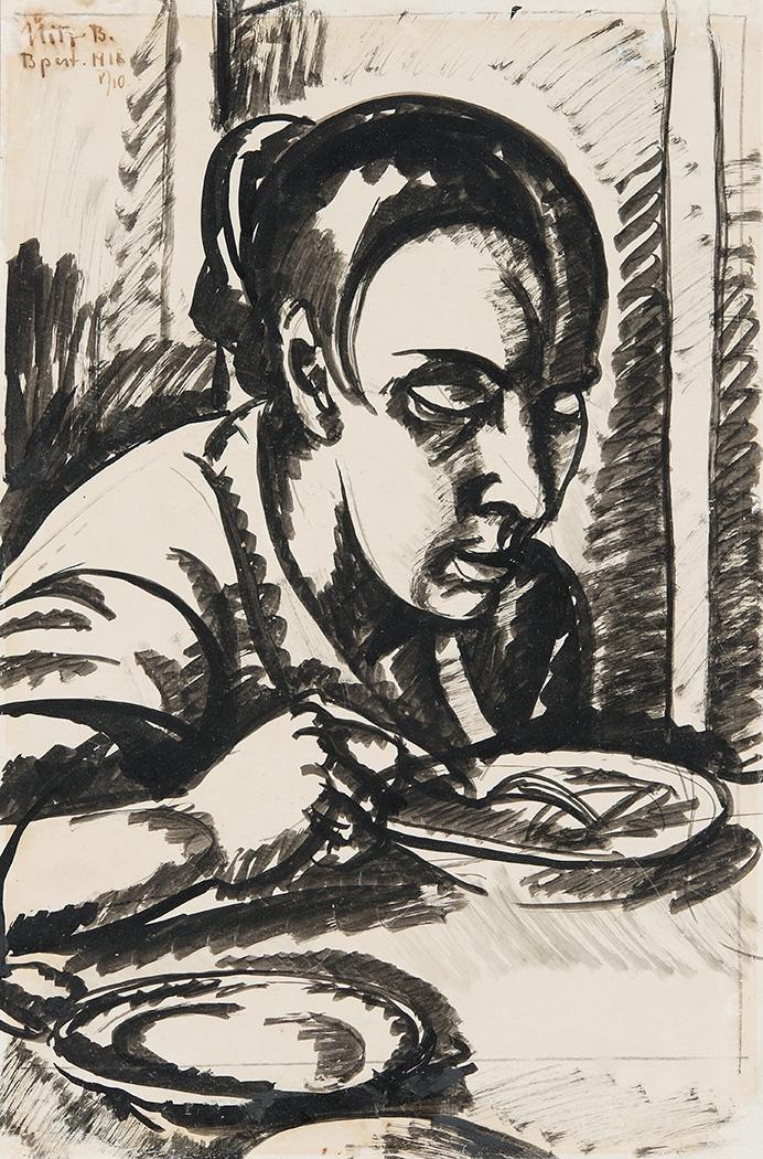 Uitz Béla (1887-1972) Woman Eating, 1918
