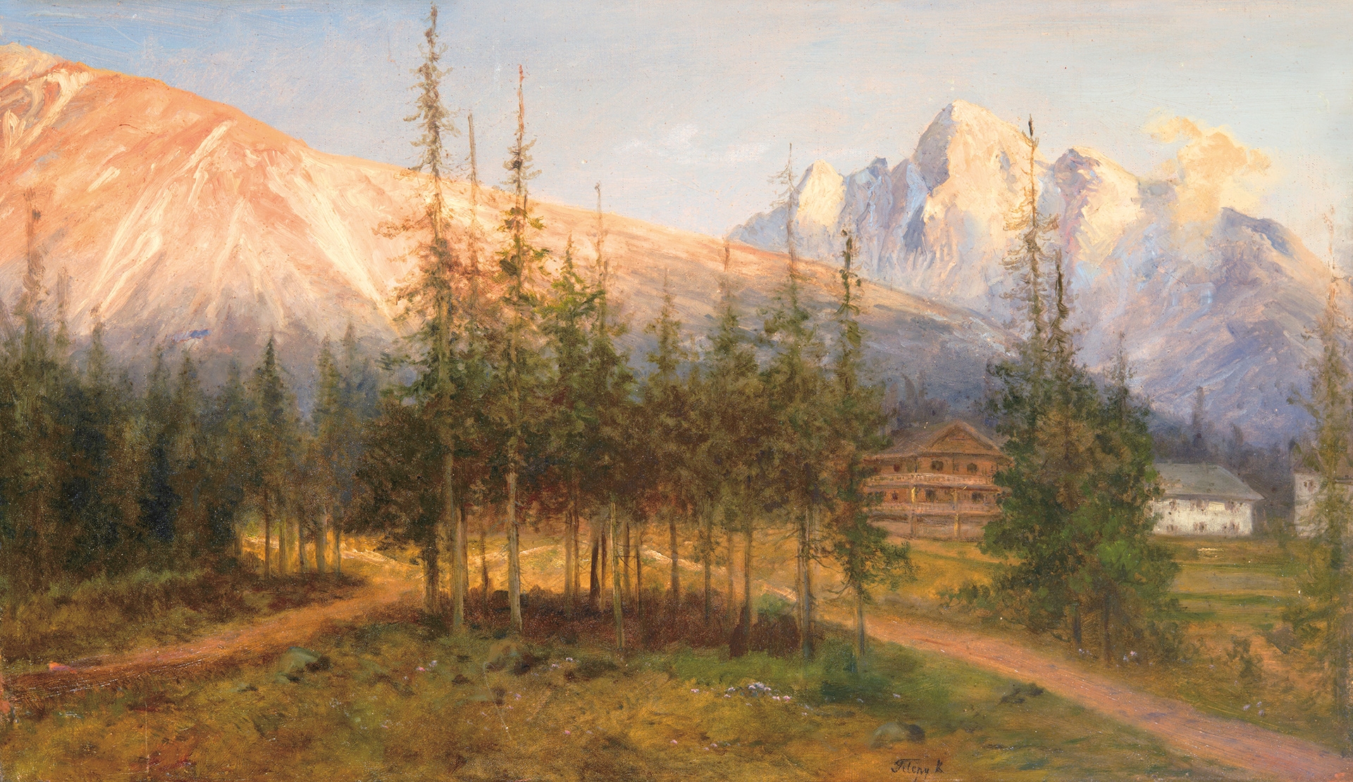 Telepy Károly (1828-1906) Alpine Landscape, 1899