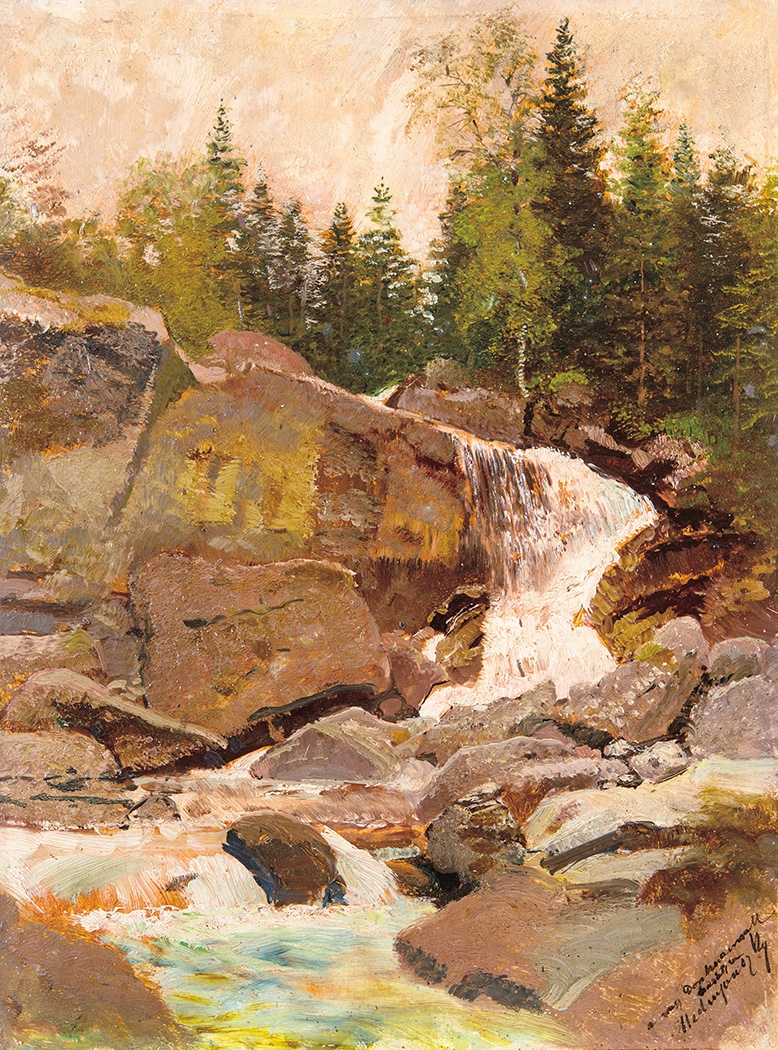 Mednyánszky László (1852-1919) Waterfall