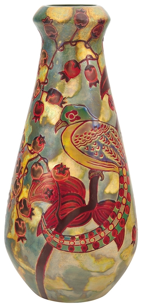 Zsolnay Vase with Bird of Paradise, Zsolnay, 1904