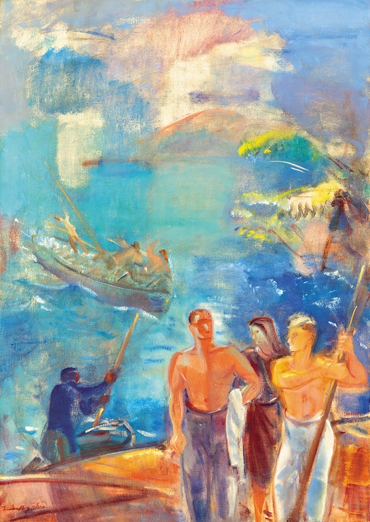 Márffy Ödön (1878-1959) Halászok (Kikötőben, Folyóparton), 1941