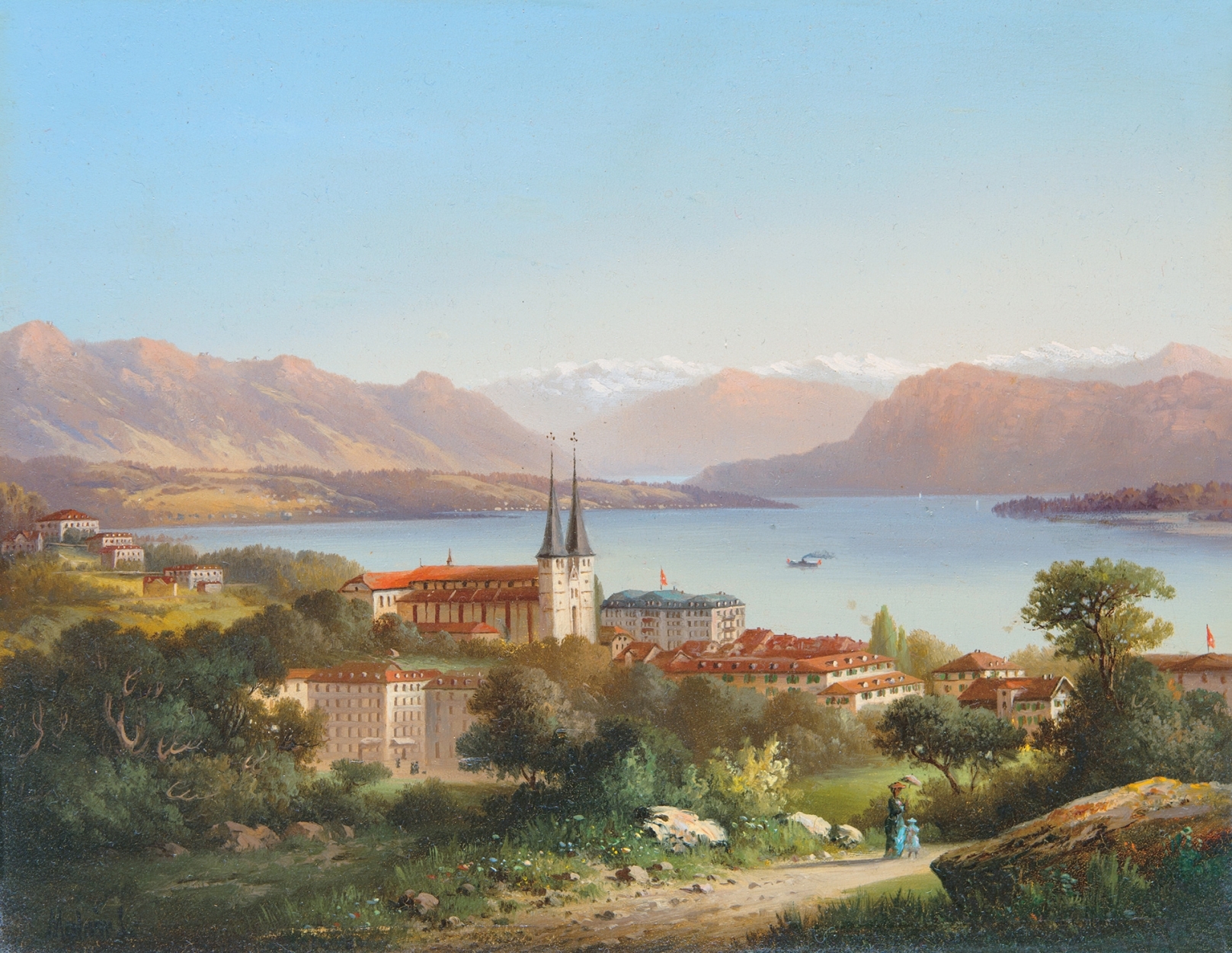 Molnár József (1821-1899) View of Luzern