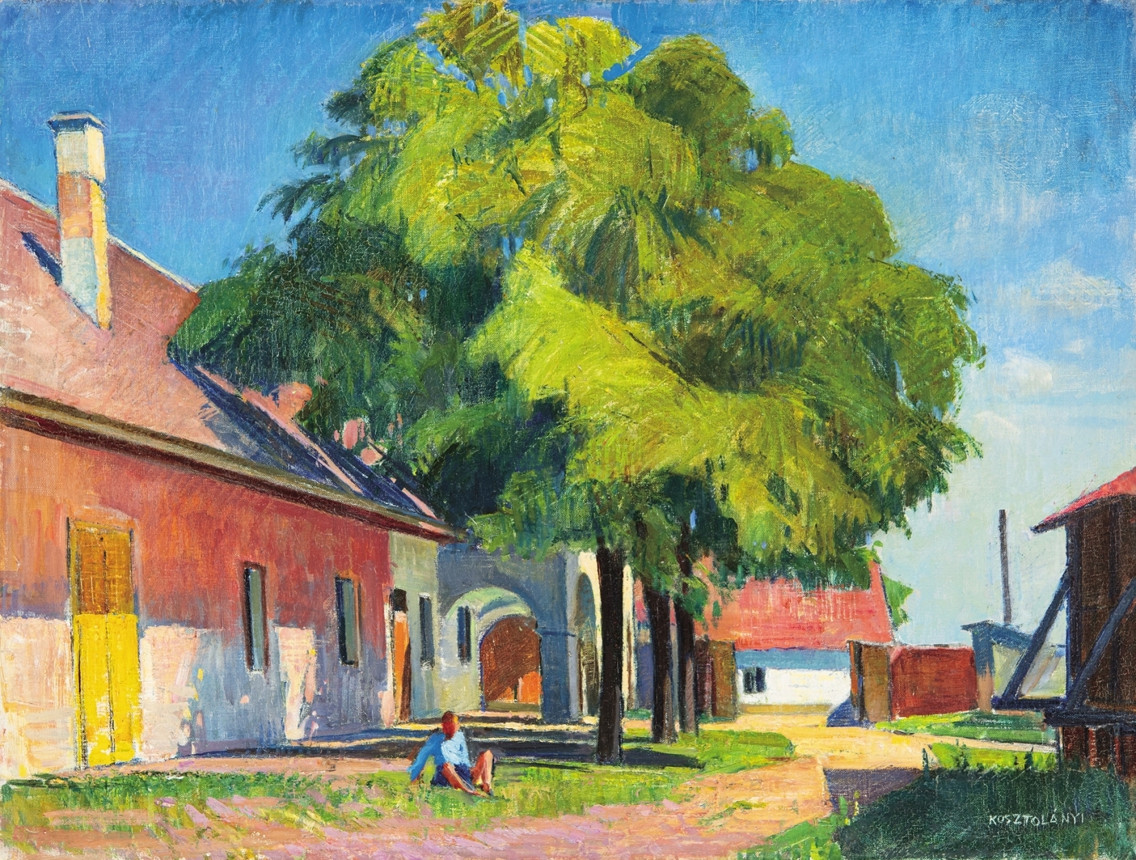 Kosztolányi Kann Gyula (1868-1945) Sunny Backyard