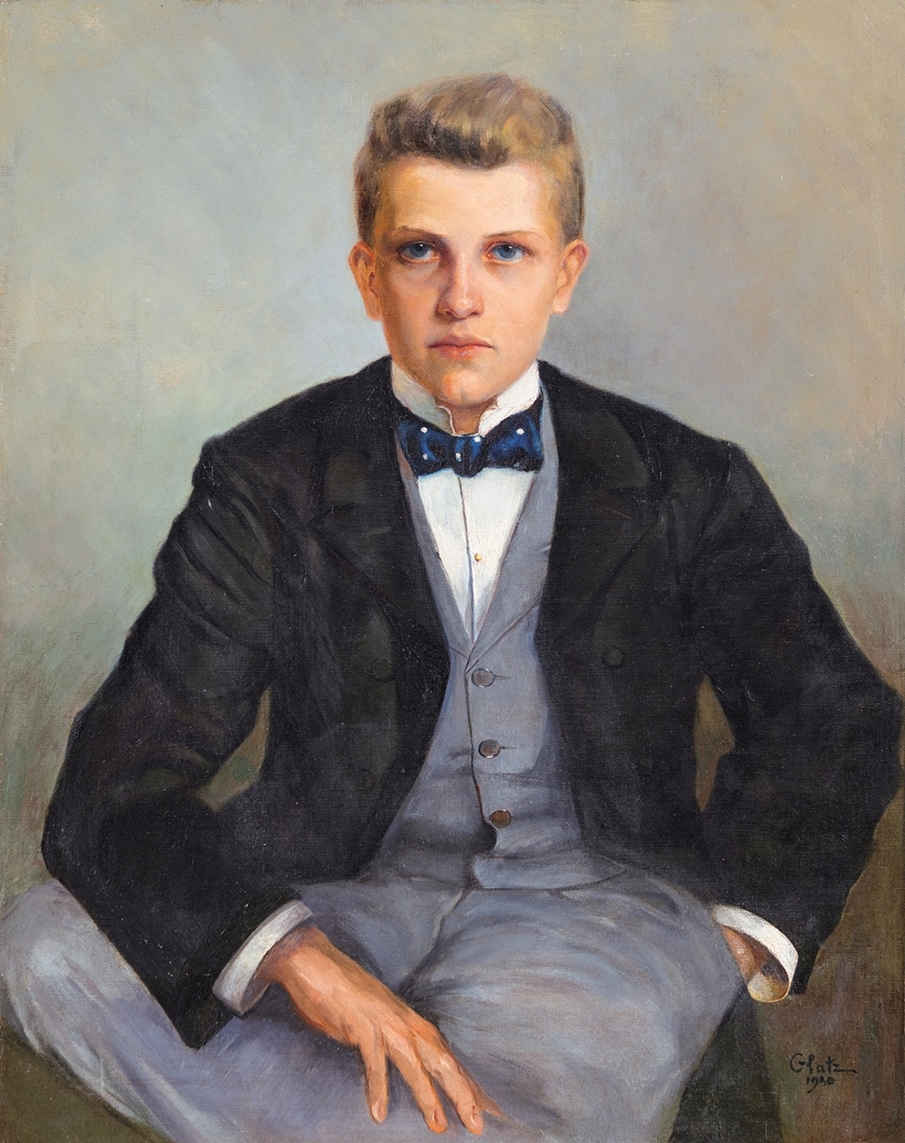 Glatz Oszkár (1872-1958) Fiatal férfi portréja, 1940