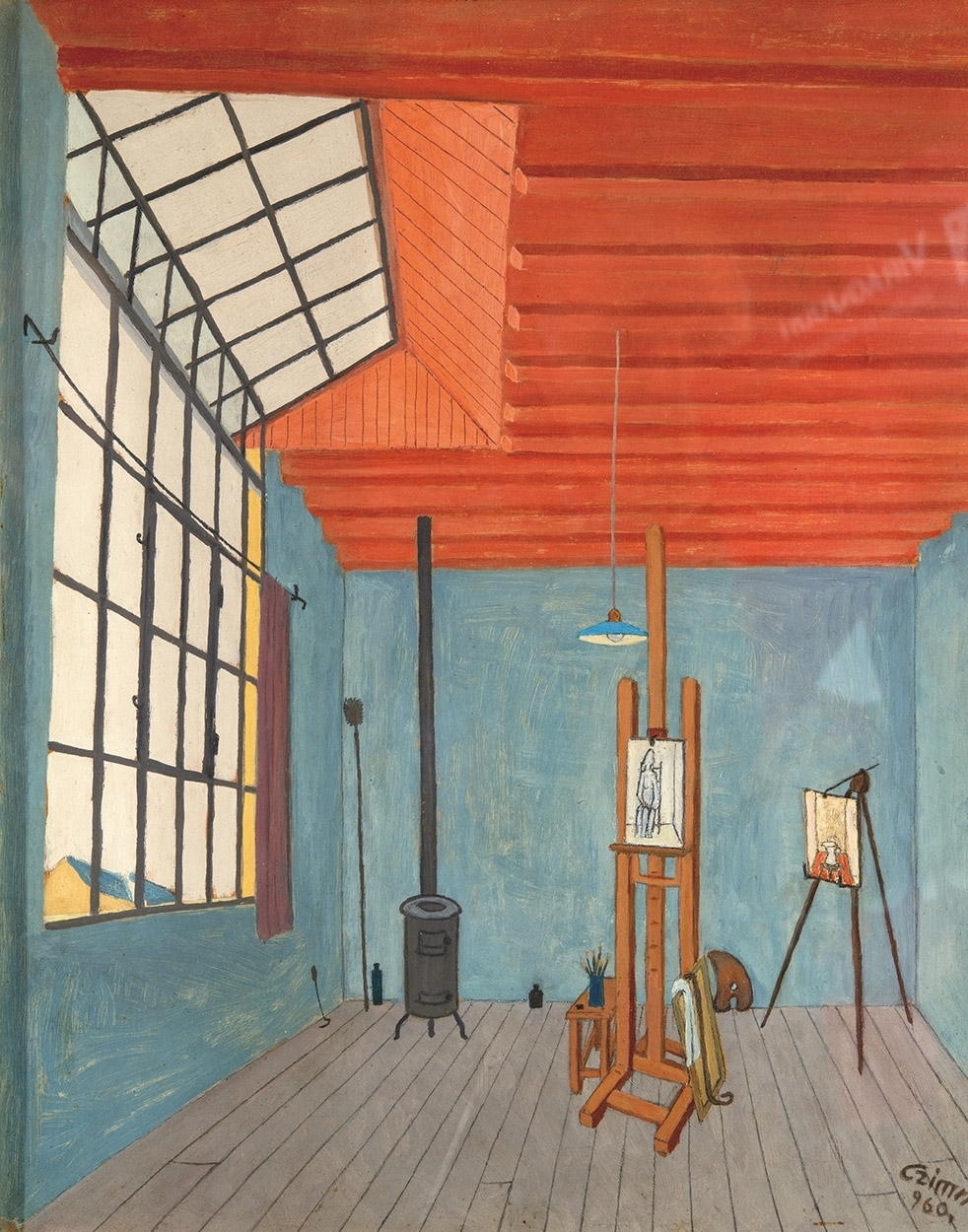 Czimra Gyula (1901-1966) Atelier in Barbizon, 1960