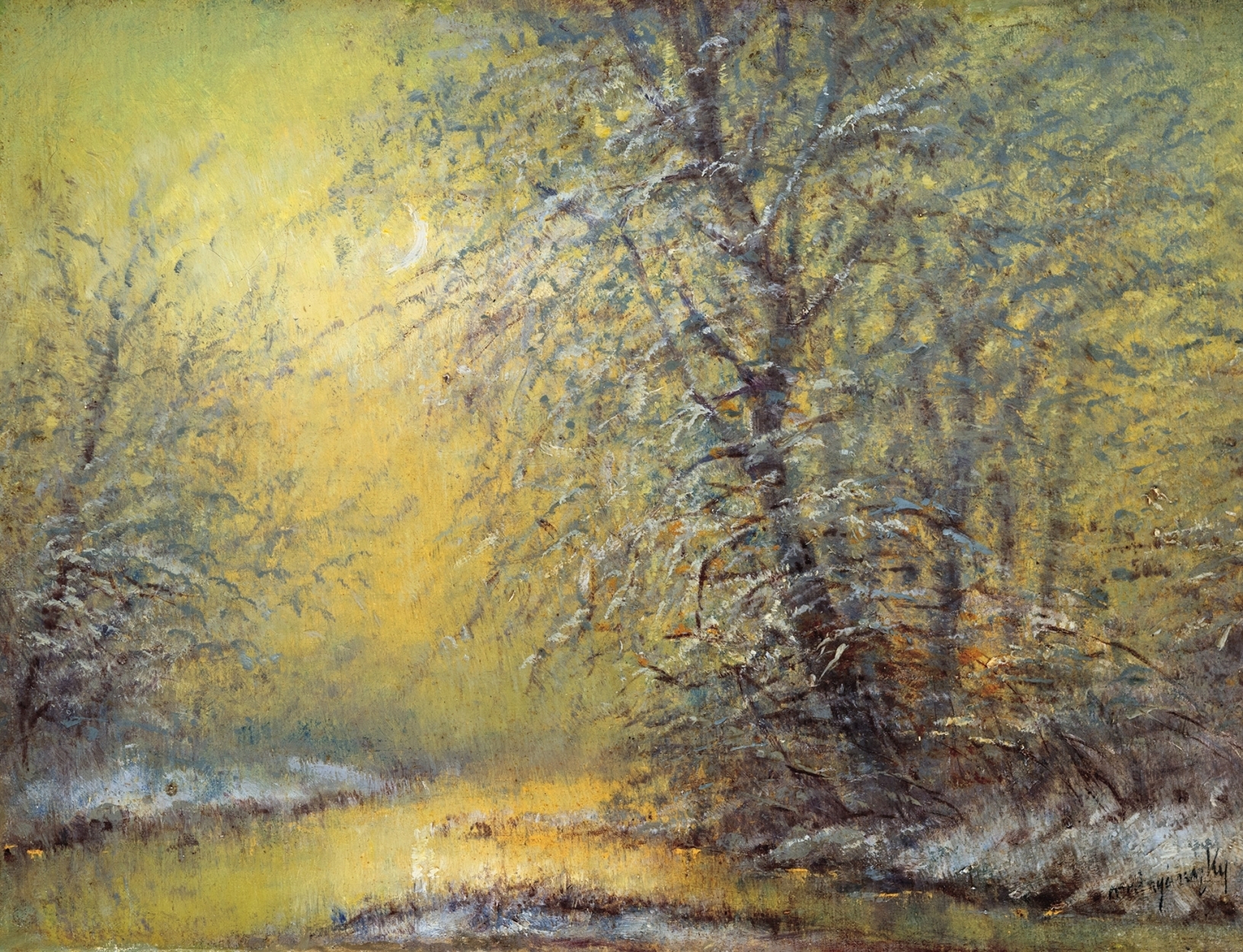 Mednyánszky László (1852-1919) Riverside at Winter