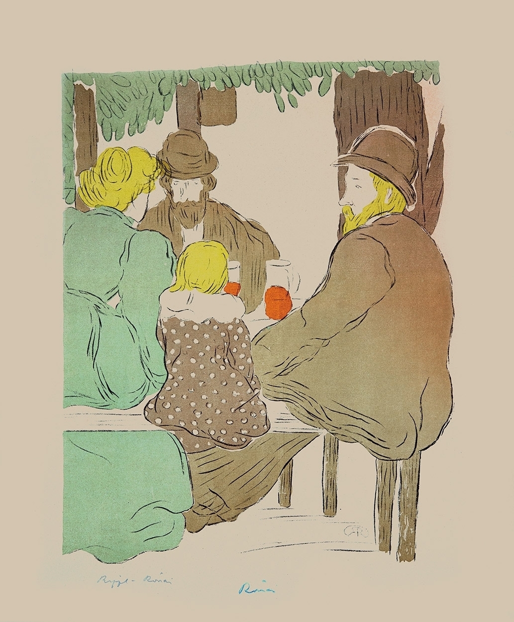 Rippl-Rónai József (1861-1927) Artisan Family on Sunday in the Arbor, 1896