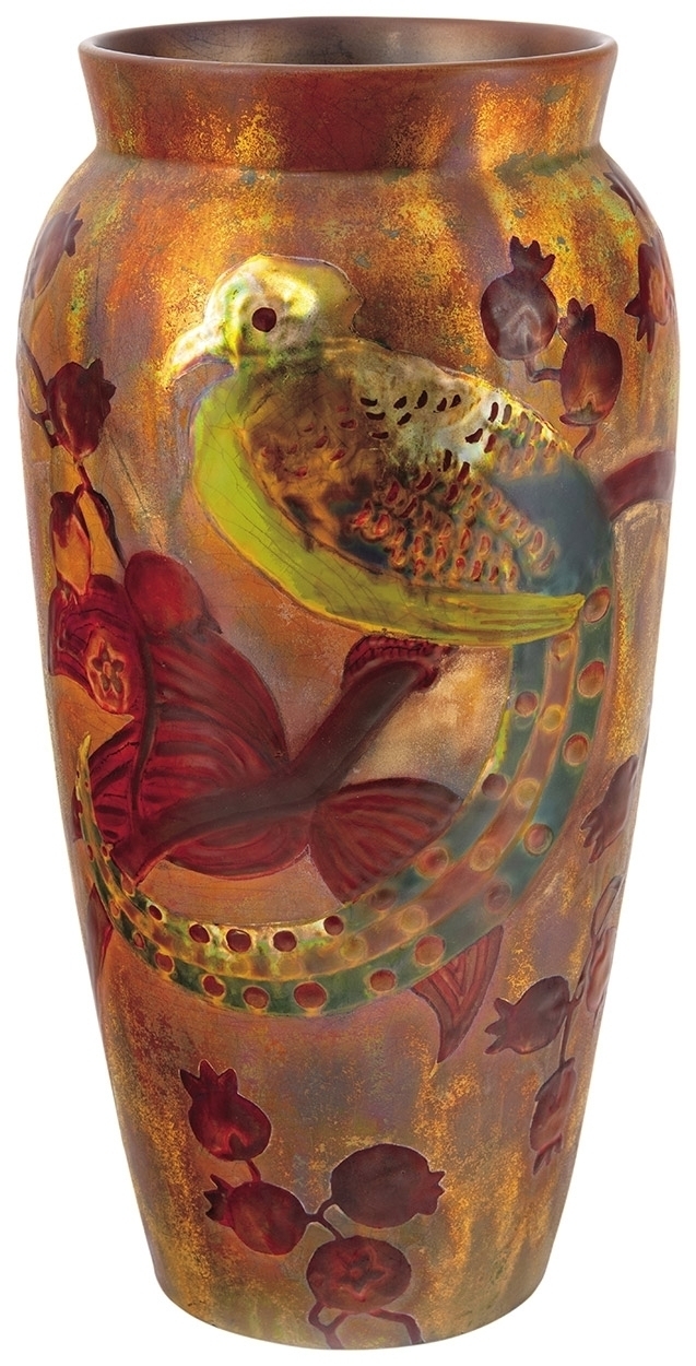 Zsolnay Vase with Bird-of-Paradise, Zsolnay, 1902