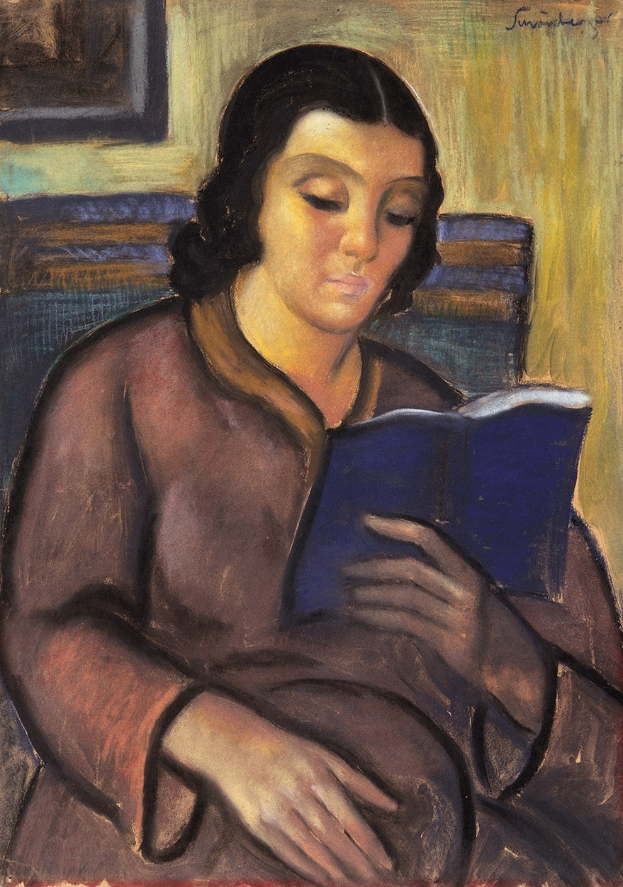 Schönberger Armand (1885-1974) Olvasó lány