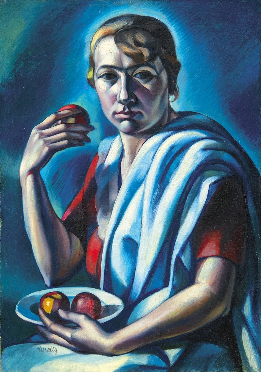 Kmetty János (1889-1975) Woman holding an Apple, 1916