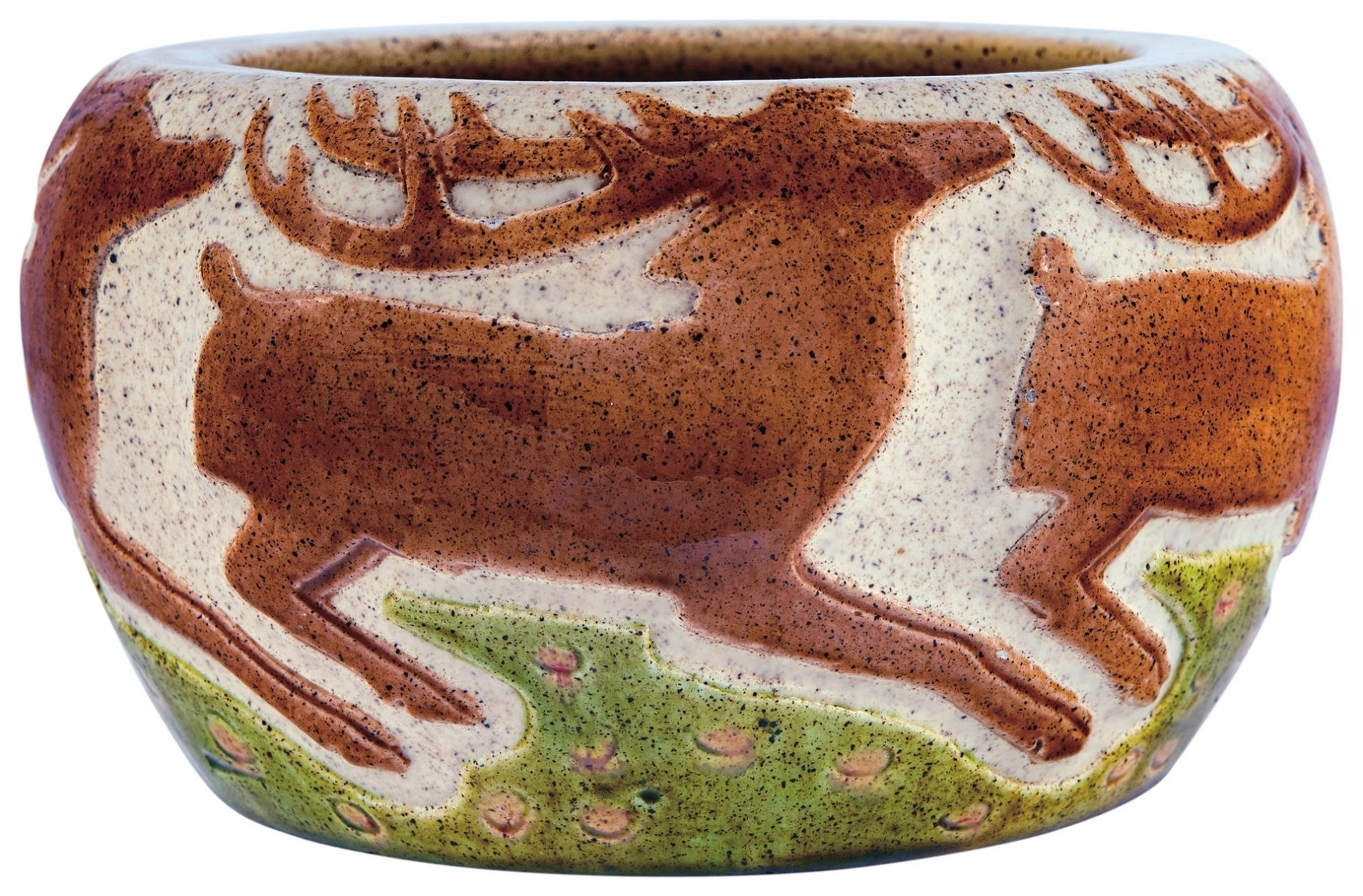 Zsolnay Gres Vase Depicting Deers, 1902-1903, Design by: Apáti Abt Sándor