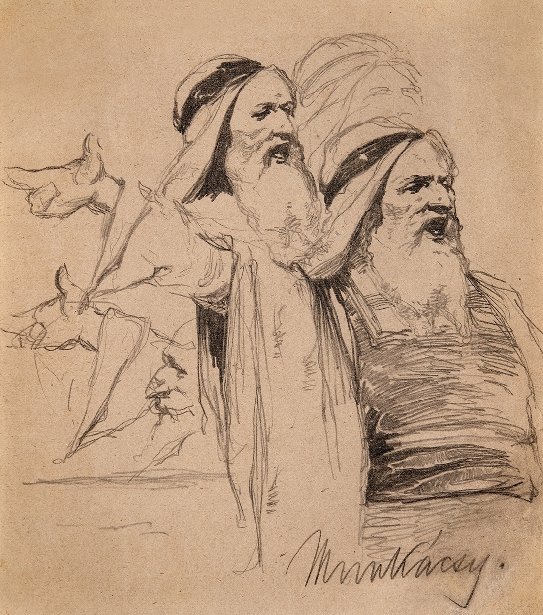 Munkácsy Mihály (1844-1900) Tanulmány a Krisztus Pilátus előtt c. képhez