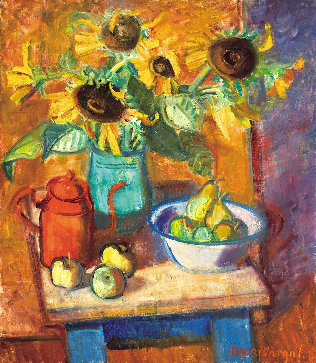Ilosvai Varga István (1895-1978) Still-life with Sunflowers