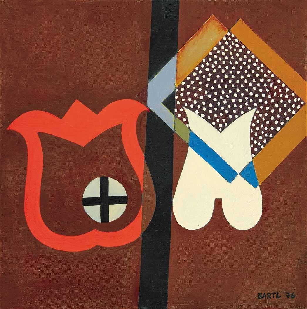 Bartl József (1932-2013) Piros-fehér tulipán, 1976