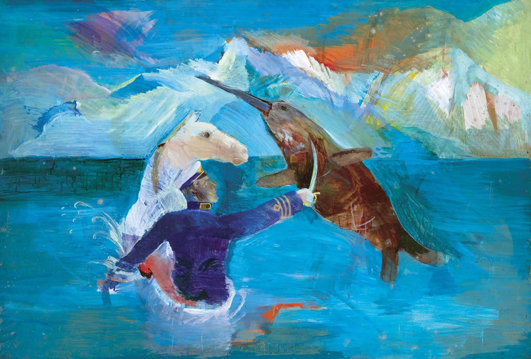 Roskó Gábor 1958- Swordfish Dolphin Fight, 1983