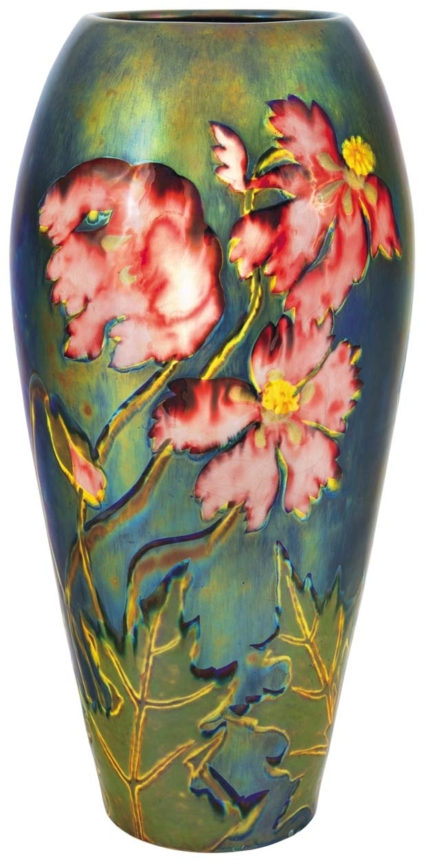 Zsolnay Vase decorated with Poppies, Zsolnay, 1899