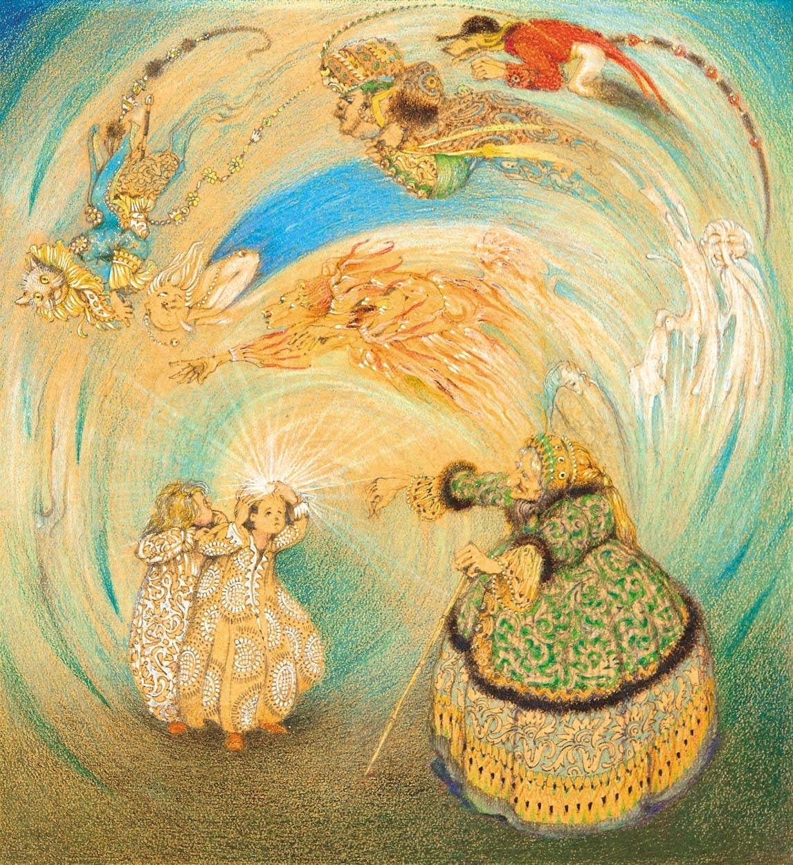 Jaschik Álmos (1885-1950) A csodagyémánt (Illusztráció Maurice Maeterlinck "Kék madár" című művéhez)