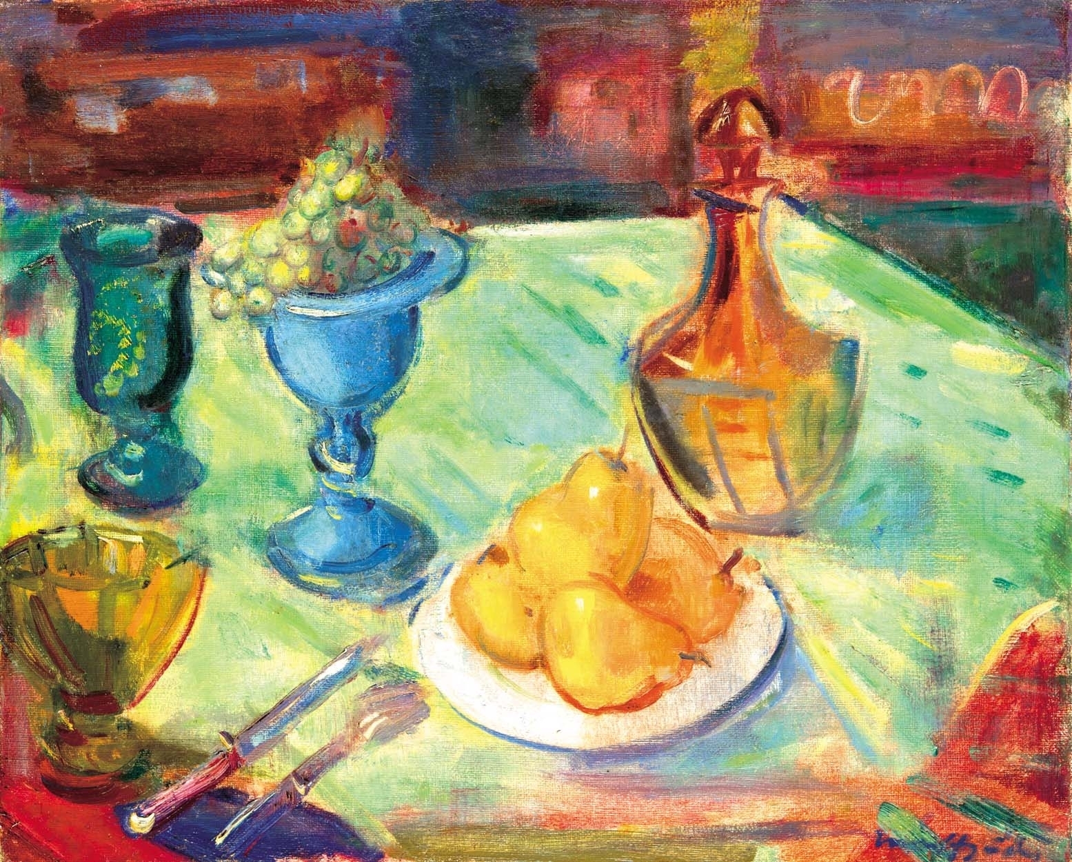 Márffy Ödön (1878-1959) Asztali csendélet gyümölcsökkel, 1930-as évek második fele ¦