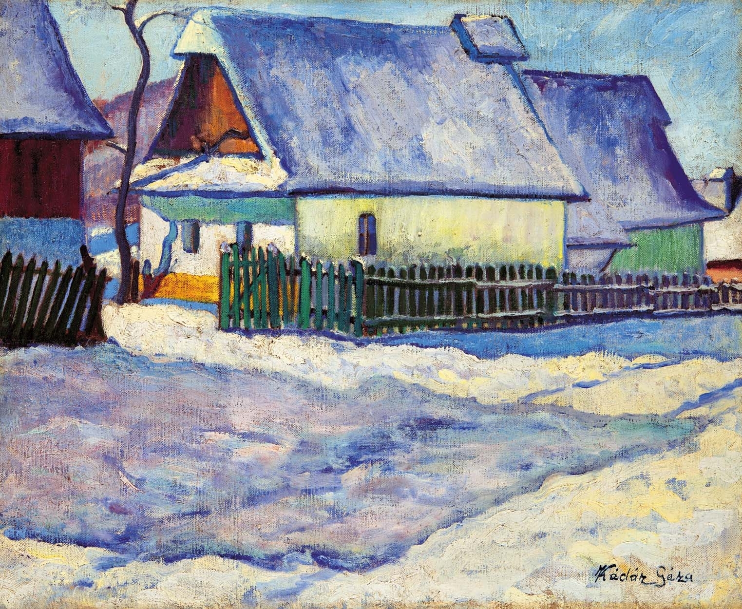 Kádár Géza (1878-1952) Veresvíz at Winter