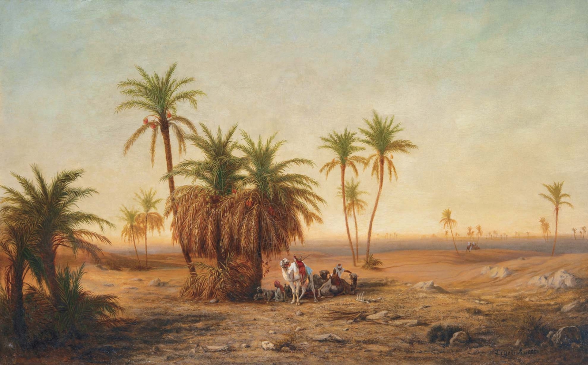 Ligeti Antal (1823-1890) Oasis, 1885