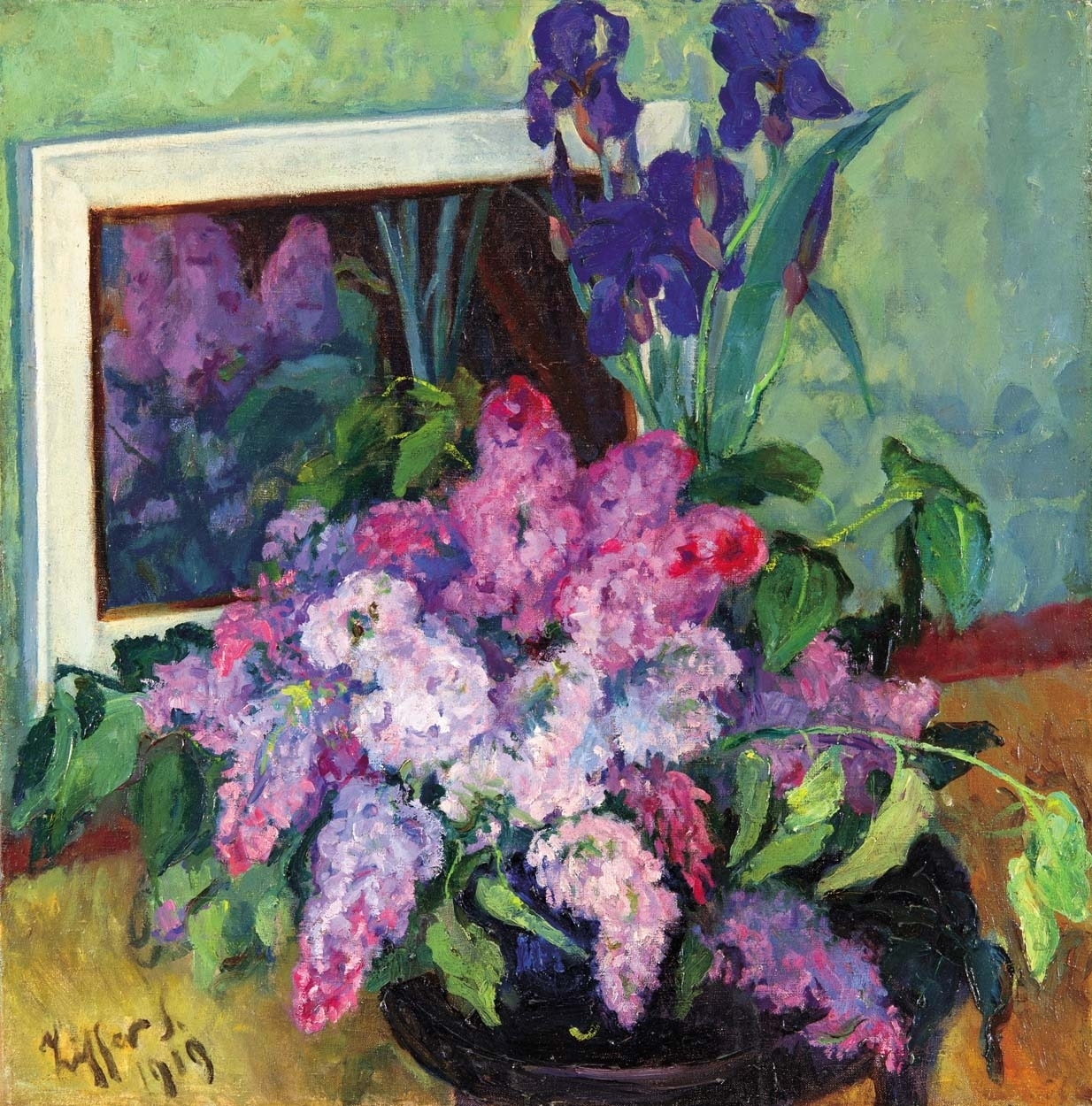 Ziffer Sándor (1880-1962) Still life with Lilacs, 1919