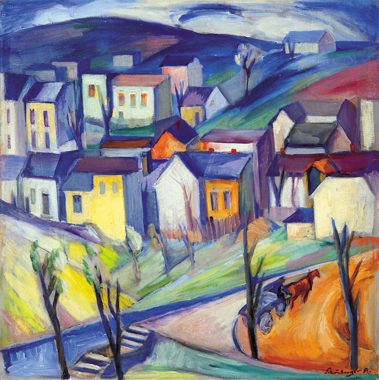 Schönberger Armand (1885-1974) Cityscape (Houses in Buda)