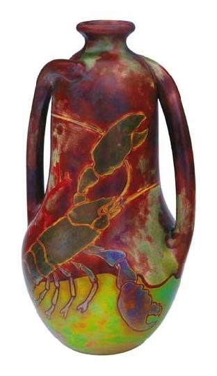 Zsolnay Vase with shell-fish and coral decoration, Zsolnay, 1900