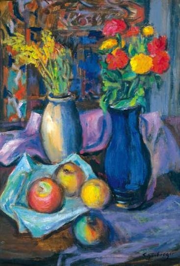 Schönberger Armand (1885-1974) Still life with flowers and apples
