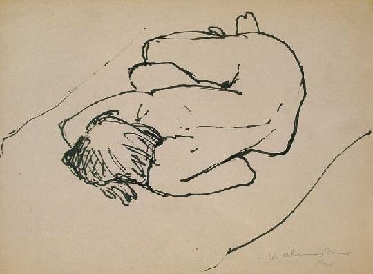 Ámos Imre (1907-1944) Reclining nude, 1941