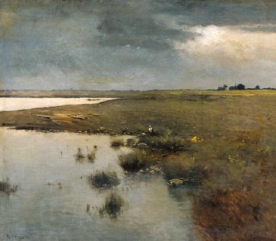 K. Spányi Béla (1852-1914) Landscape at Lake Balaton