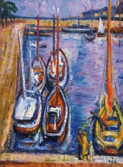 Vén Emil (1902-1984) Port on the Adriatic sea