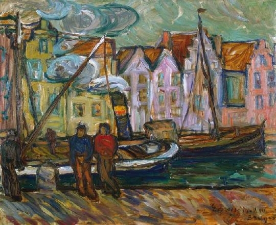 Egry József (1883-1951) Bruges Harbour, 1911